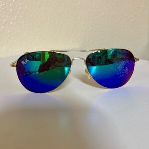 Ray-Ban Aviator Sunglasses with Green and Blue Lenses